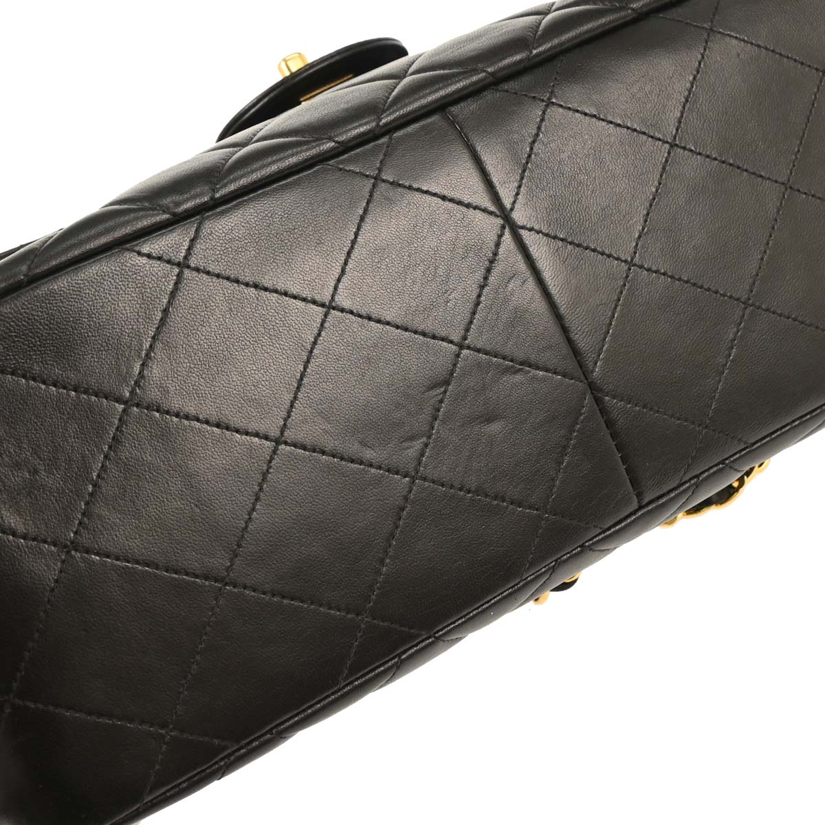 Chanel 1996-1997 Black Lambskin Double Sided Flap Shoulder Bag