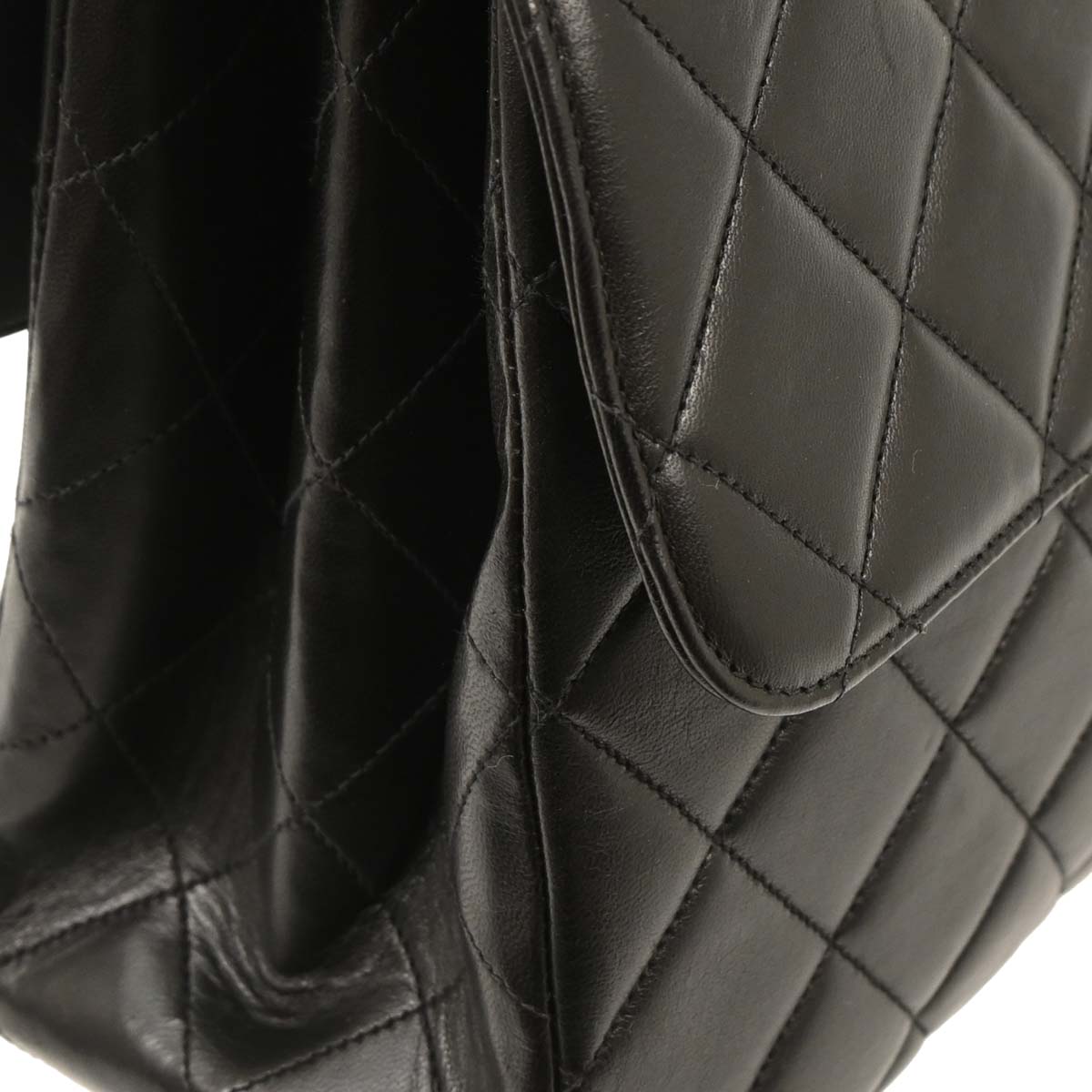 Chanel 1996-1997 Black Lambskin Double Sided Flap Shoulder Bag