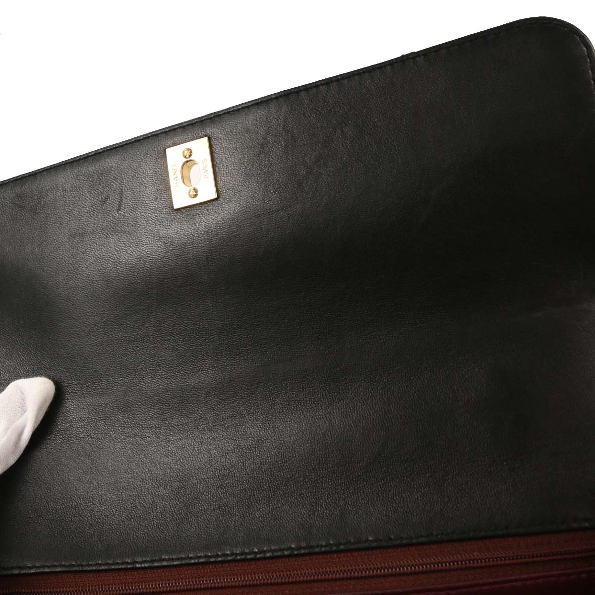 Chanel 1997-1999 Black Lambskin Kelly Top Handle Handbag