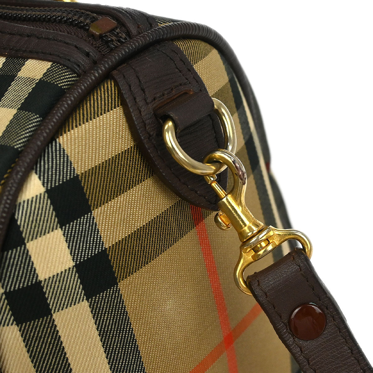 Burberrys Beige Brown House Check Duffle 2way Handbag
