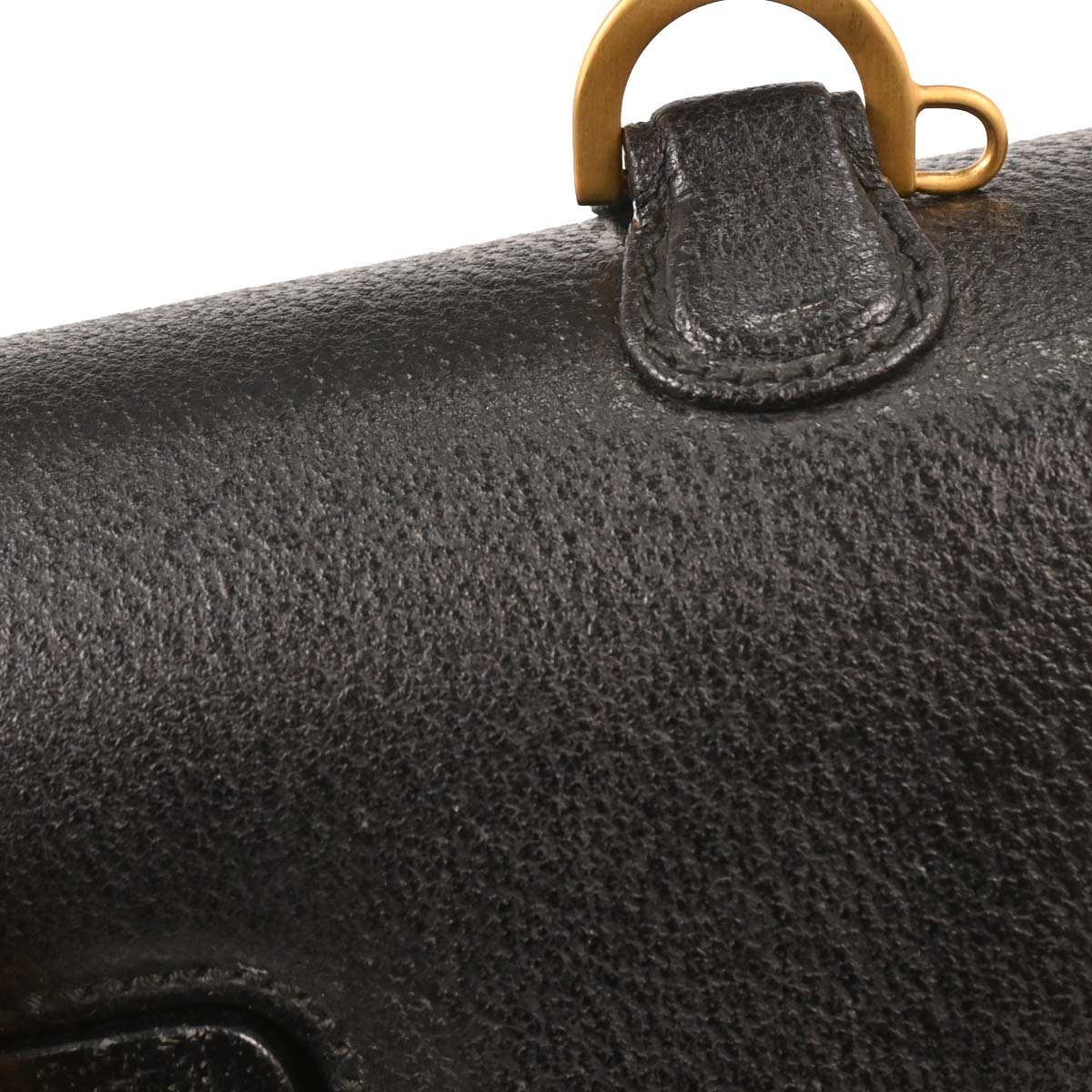 Gucci Black Pigskin Bamboo 2way Shoulder Handbag
