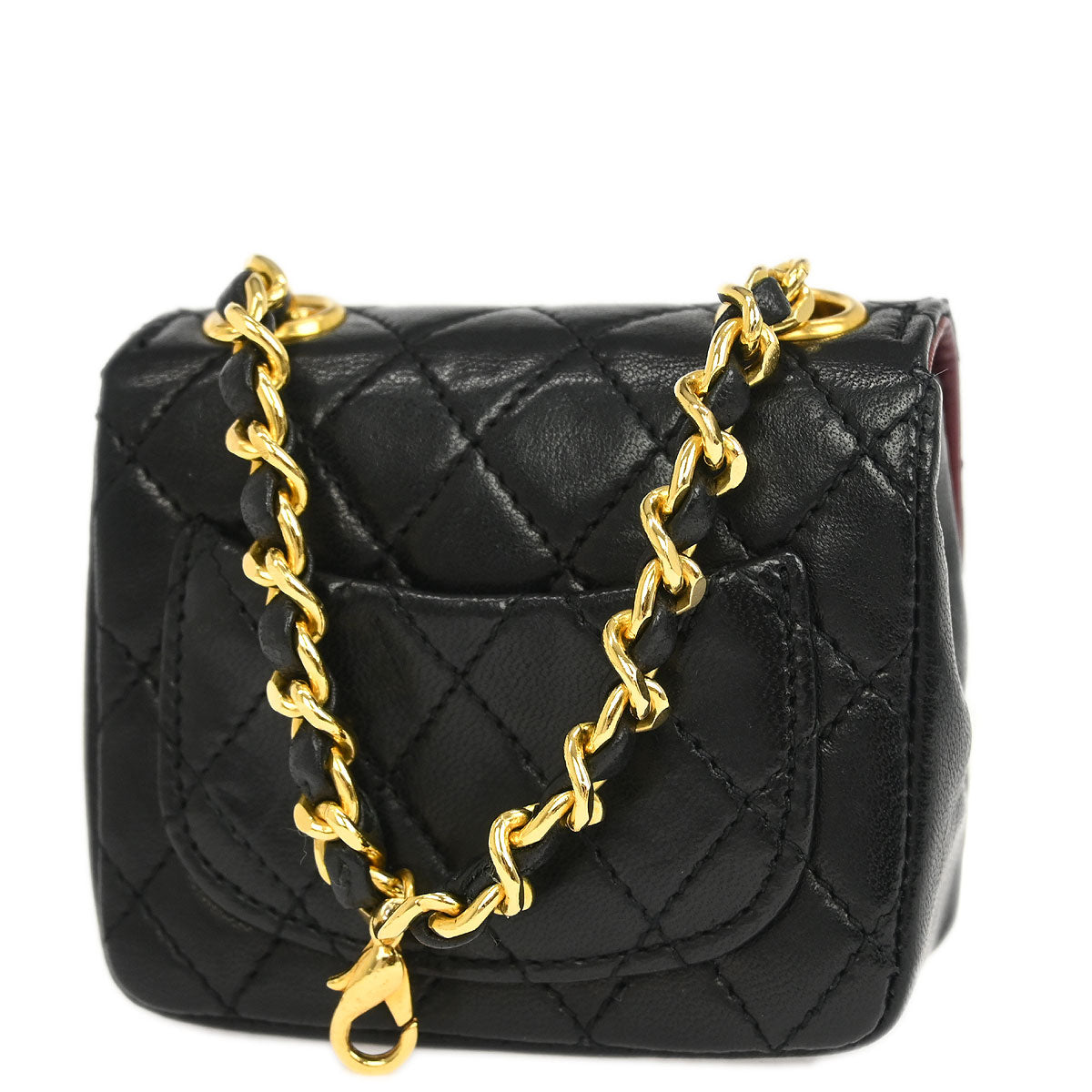 Chanel Black Lambskin Classic Flap Micro Bum Belt Bag
