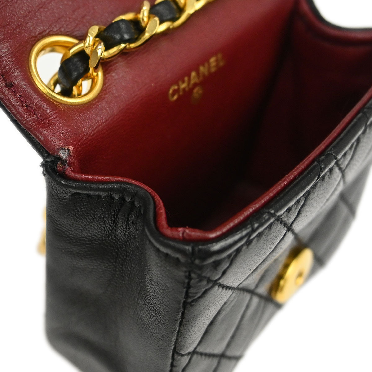 Chanel Black Lambskin Classic Flap Micro Bum Belt Bag