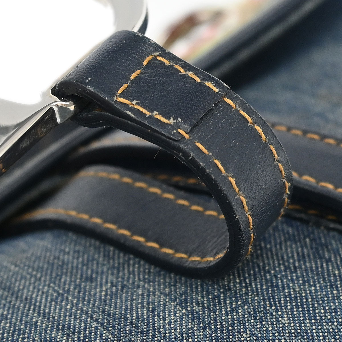 Christian Dior Blue Denim Patchwork Saddle Handbag