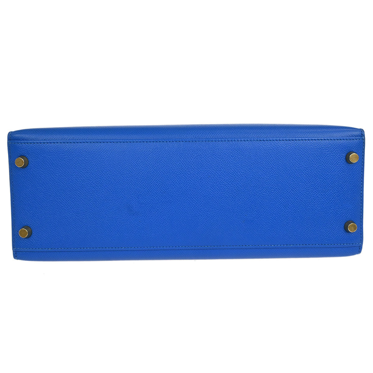 Hermes 1997 Blue Courchevel Kelly 32 Sellier Handbag