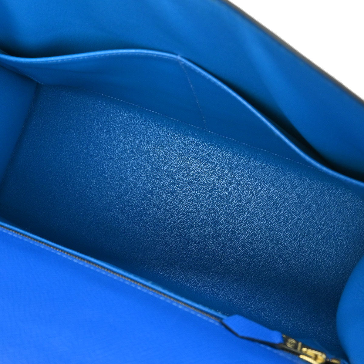 Hermes 1997 Blue Courchevel Kelly 32 Sellier Handbag