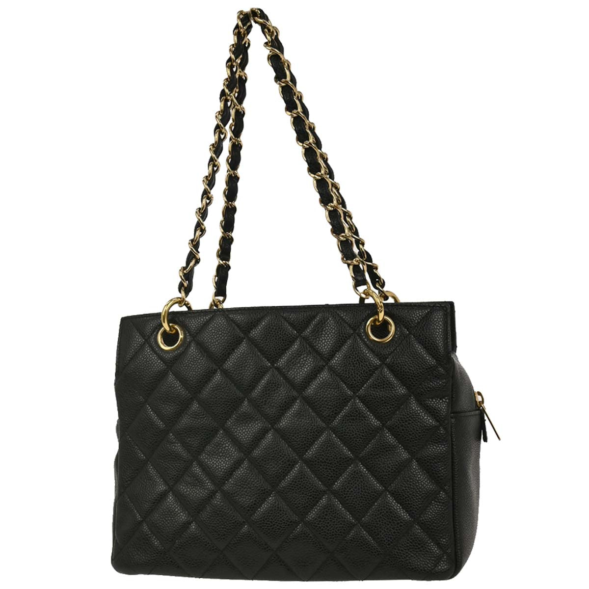 Chanel 2003-2004 Black Caviar Petite Timeless Tote PTT Chain Handbag