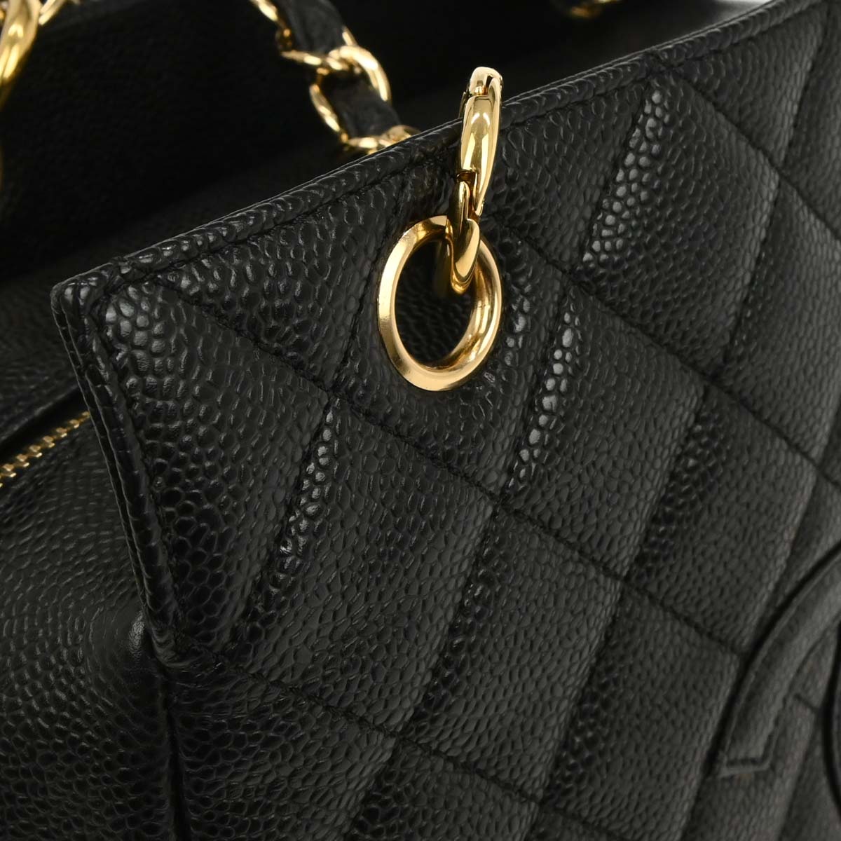 Chanel 2003-2004 Black Caviar Petite Timeless Tote PTT Chain Handbag