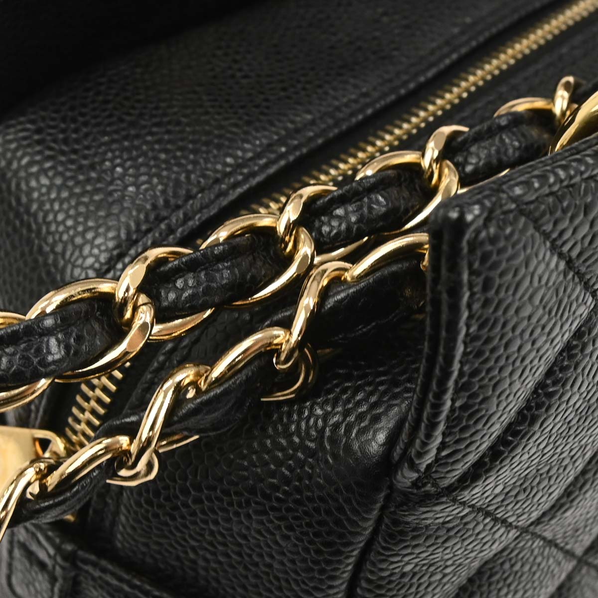 Chanel 2003-2004 Black Caviar Petite Timeless Tote PTT Chain Handbag