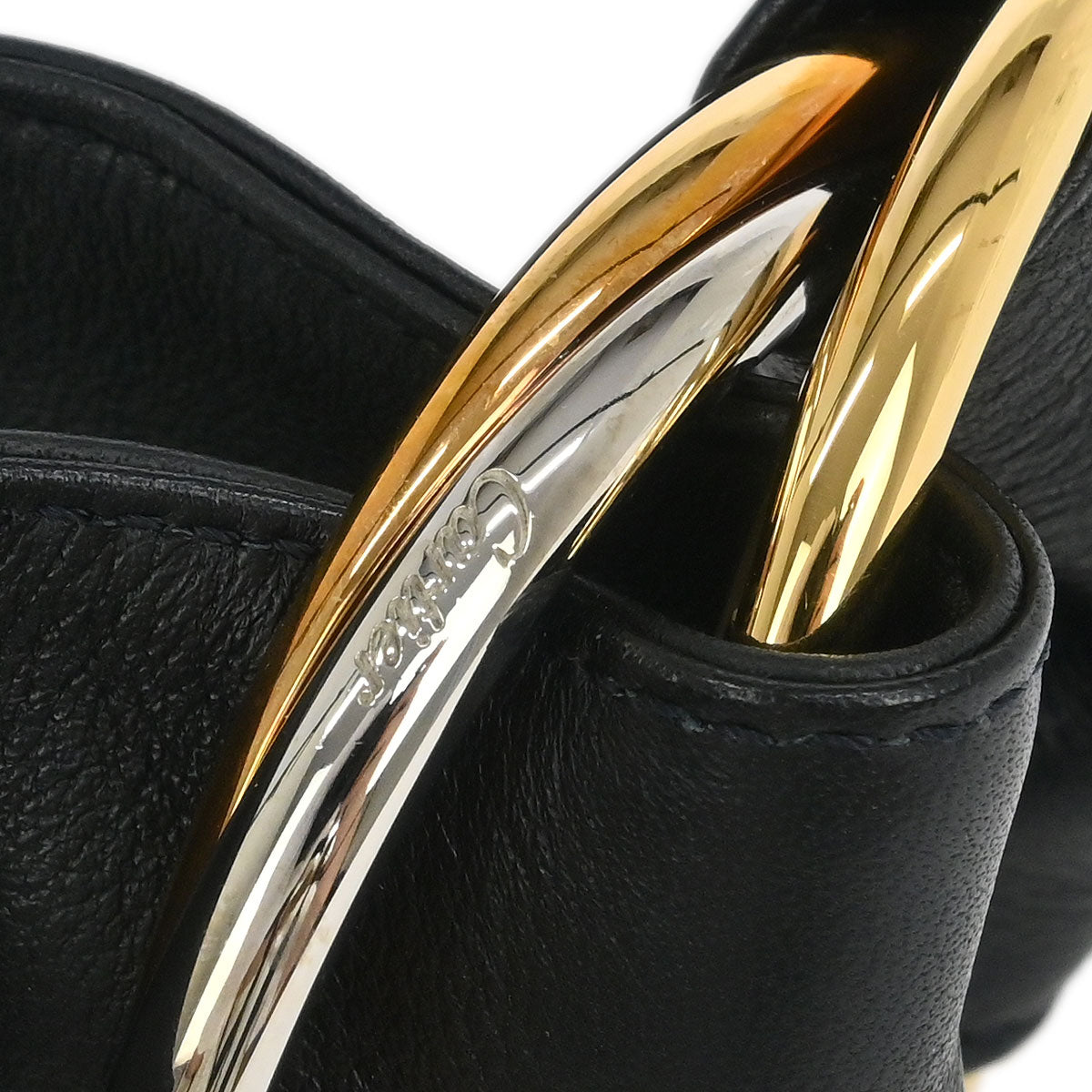 Cartier Black Leather Hobo Handbag