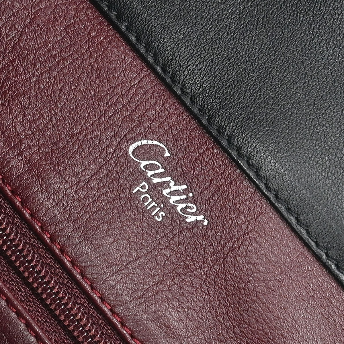 Cartier Black Leather Hobo Handbag