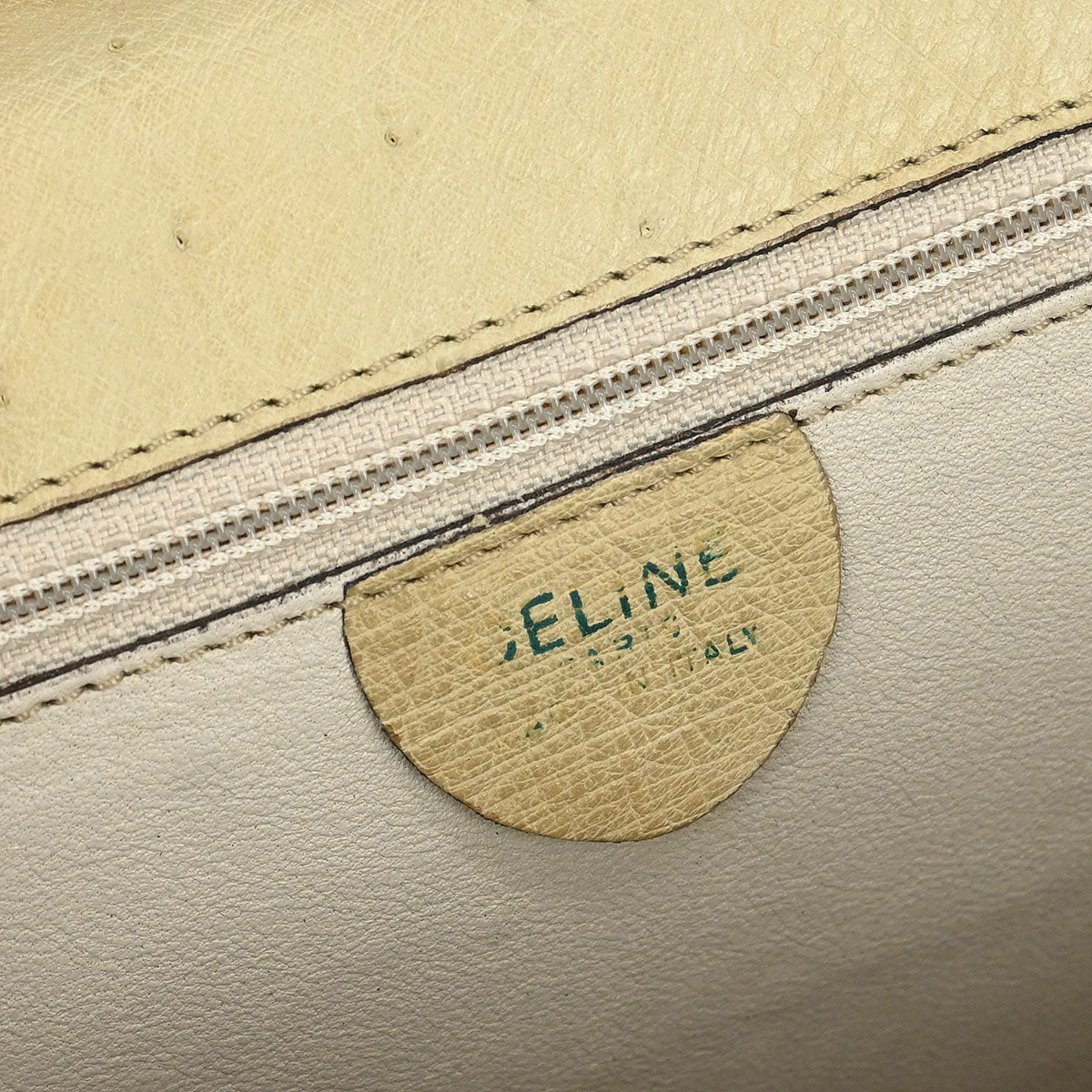 Celine * Beige Ostrich Handbag