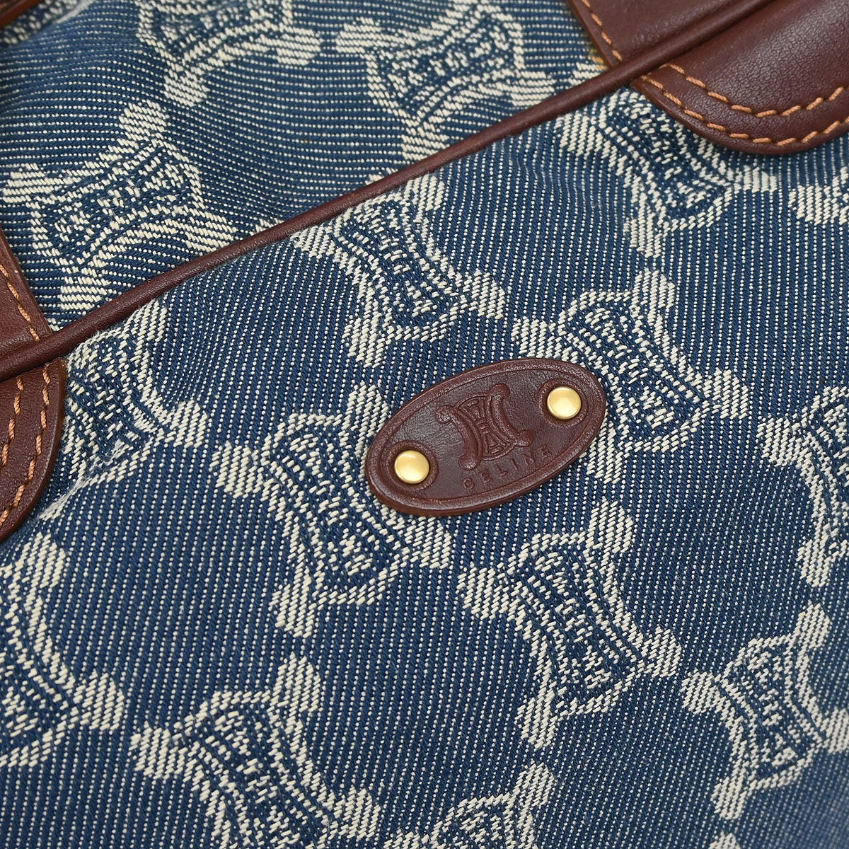 Celine Blue Denim Macadam Handbag
