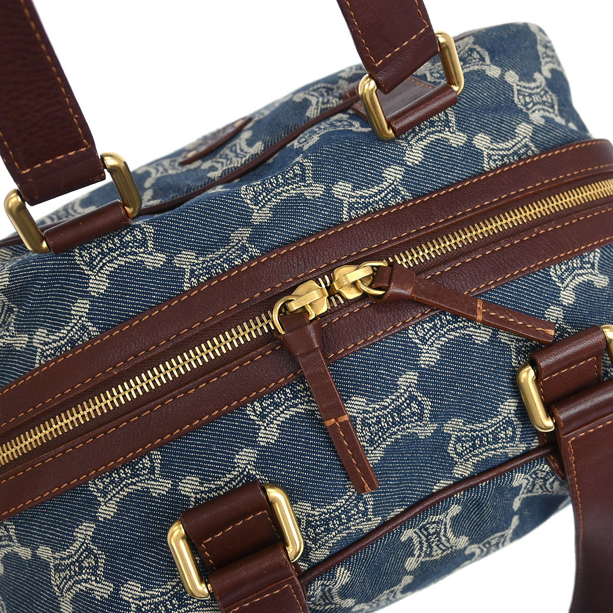 Celine Blue Denim Macadam Handbag