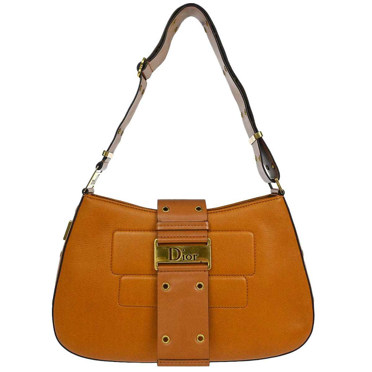 CHRISTIAN DIOR BROWN LEATHER STREET CHIC HOBO BAG