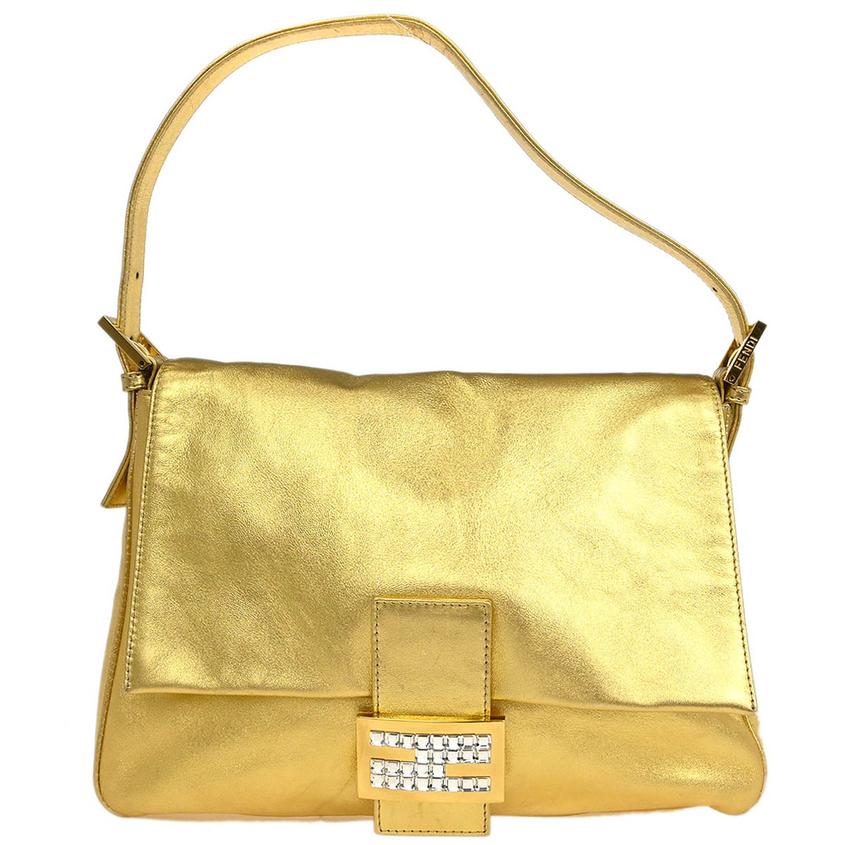 Fendi Gold Lambskin Mamma Baguette Handbag