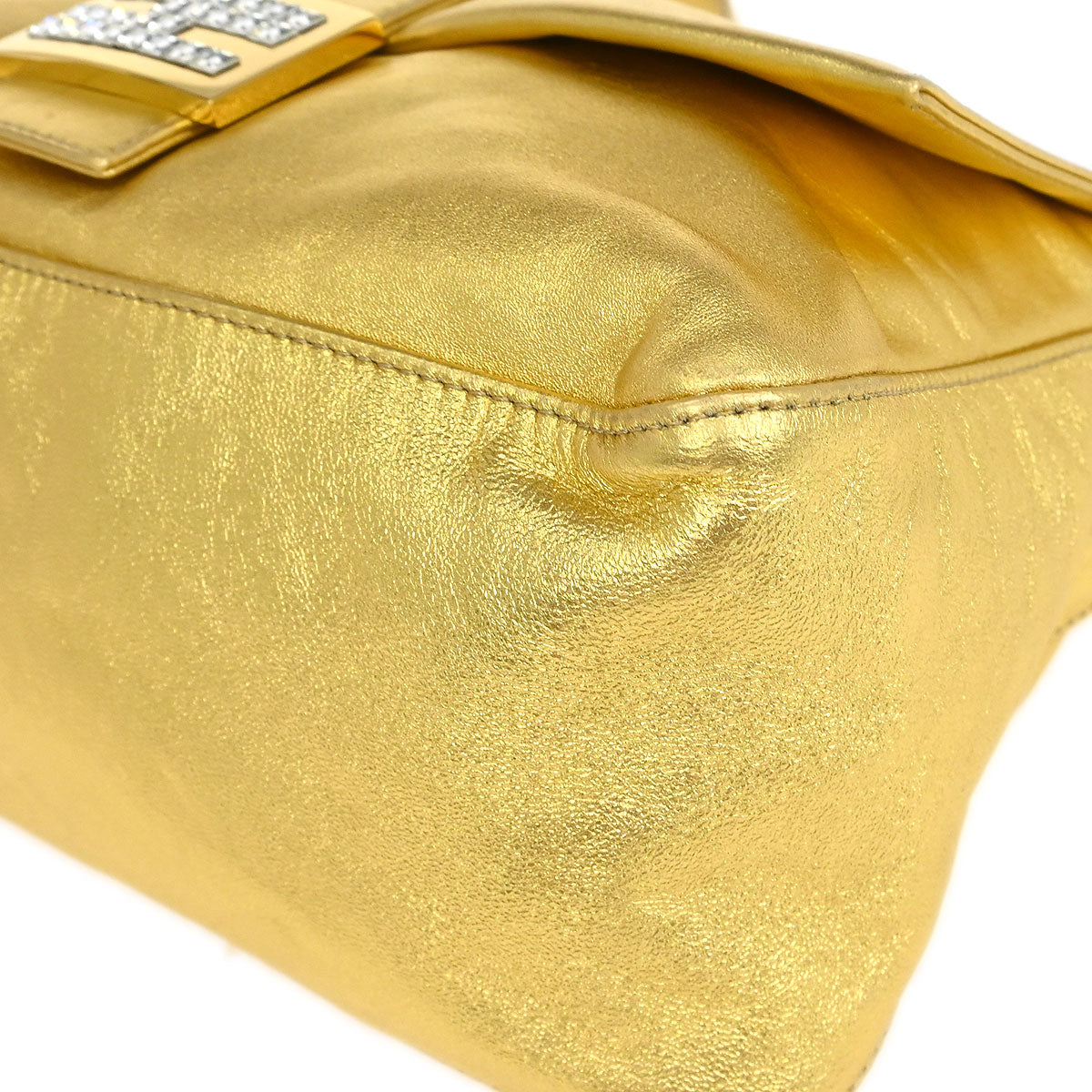 Fendi Gold Lambskin Mamma Baguette Handbag