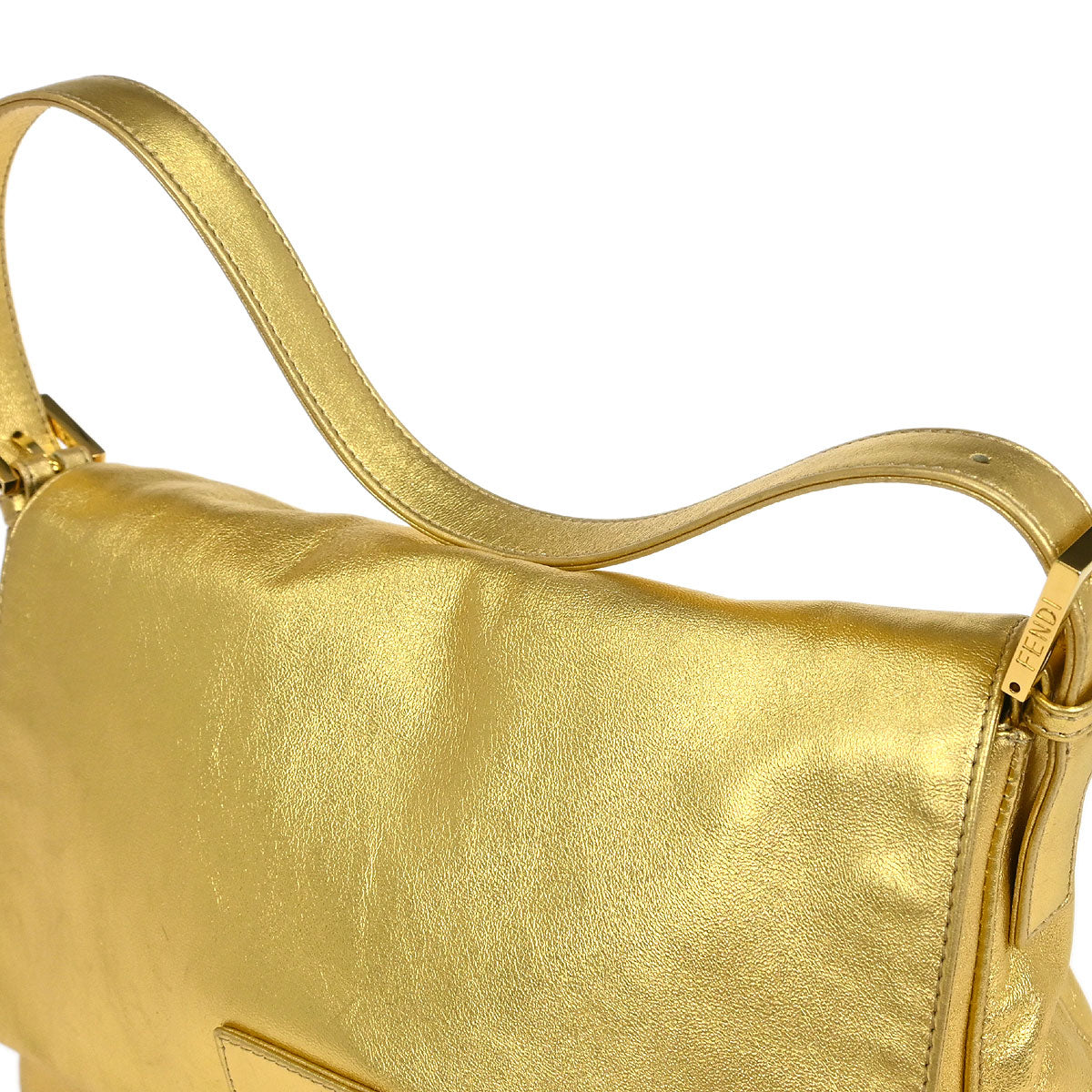 Fendi Gold Lambskin Mamma Baguette Handbag