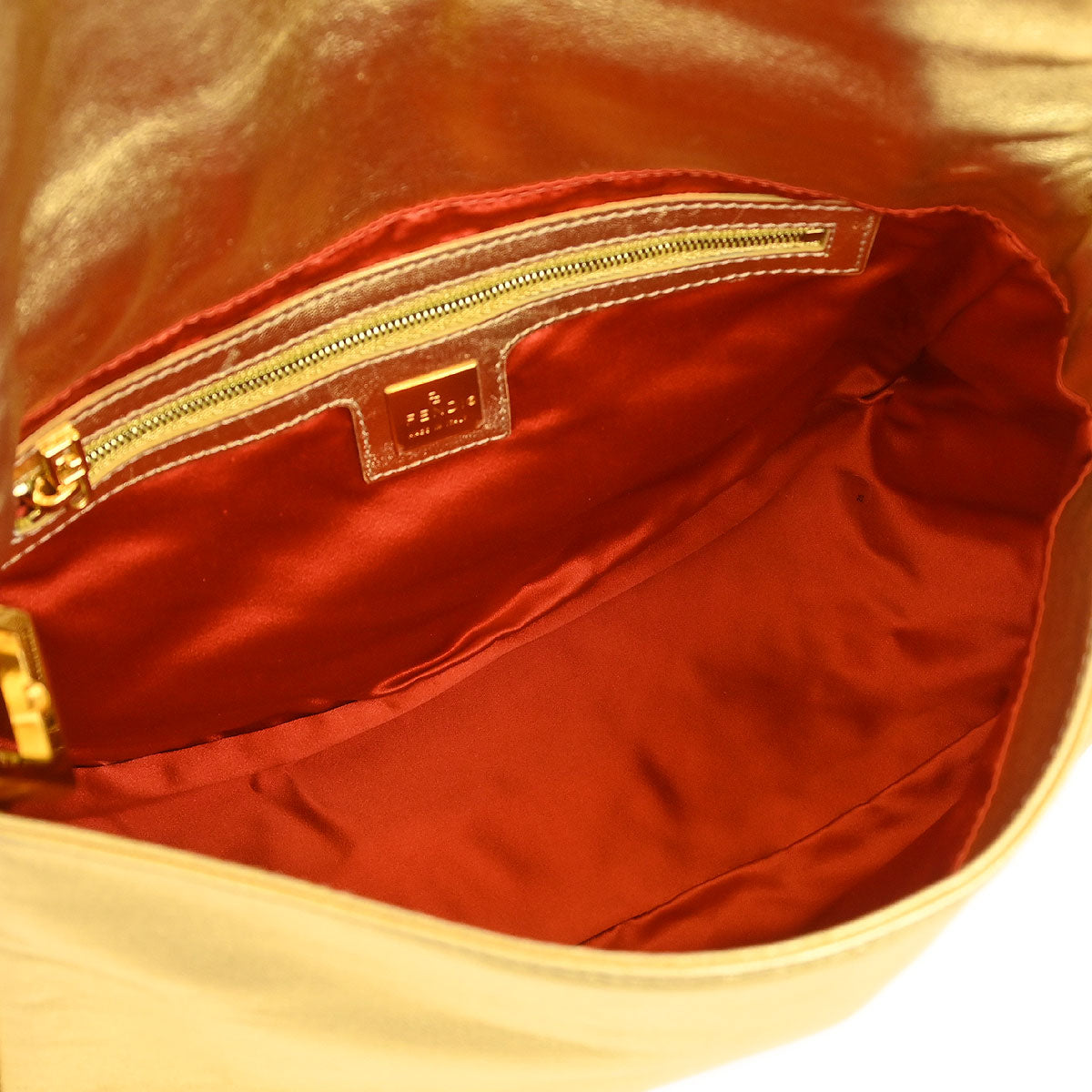 Fendi Gold Lambskin Mamma Baguette Handbag