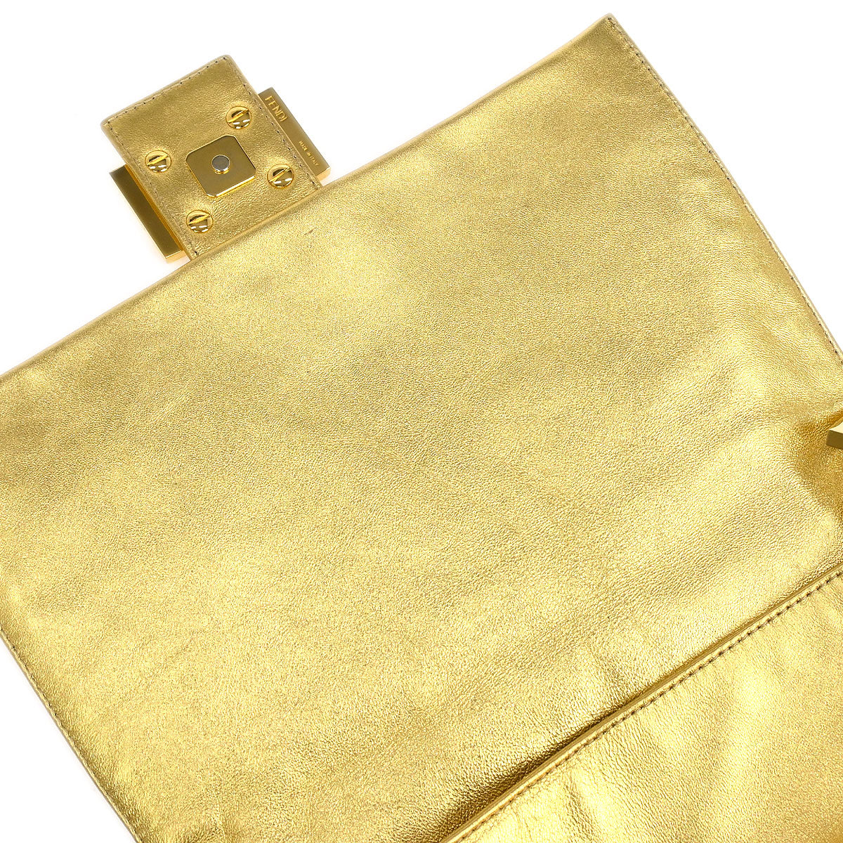 Fendi Gold Lambskin Mamma Baguette Handbag