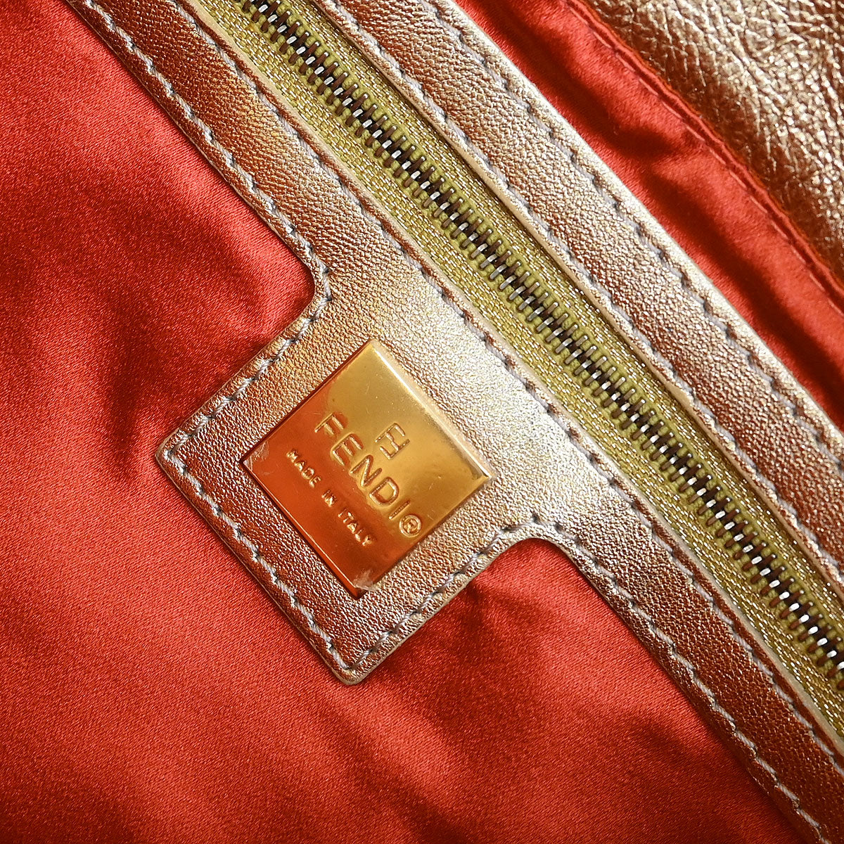 Fendi Gold Lambskin Mamma Baguette Handbag