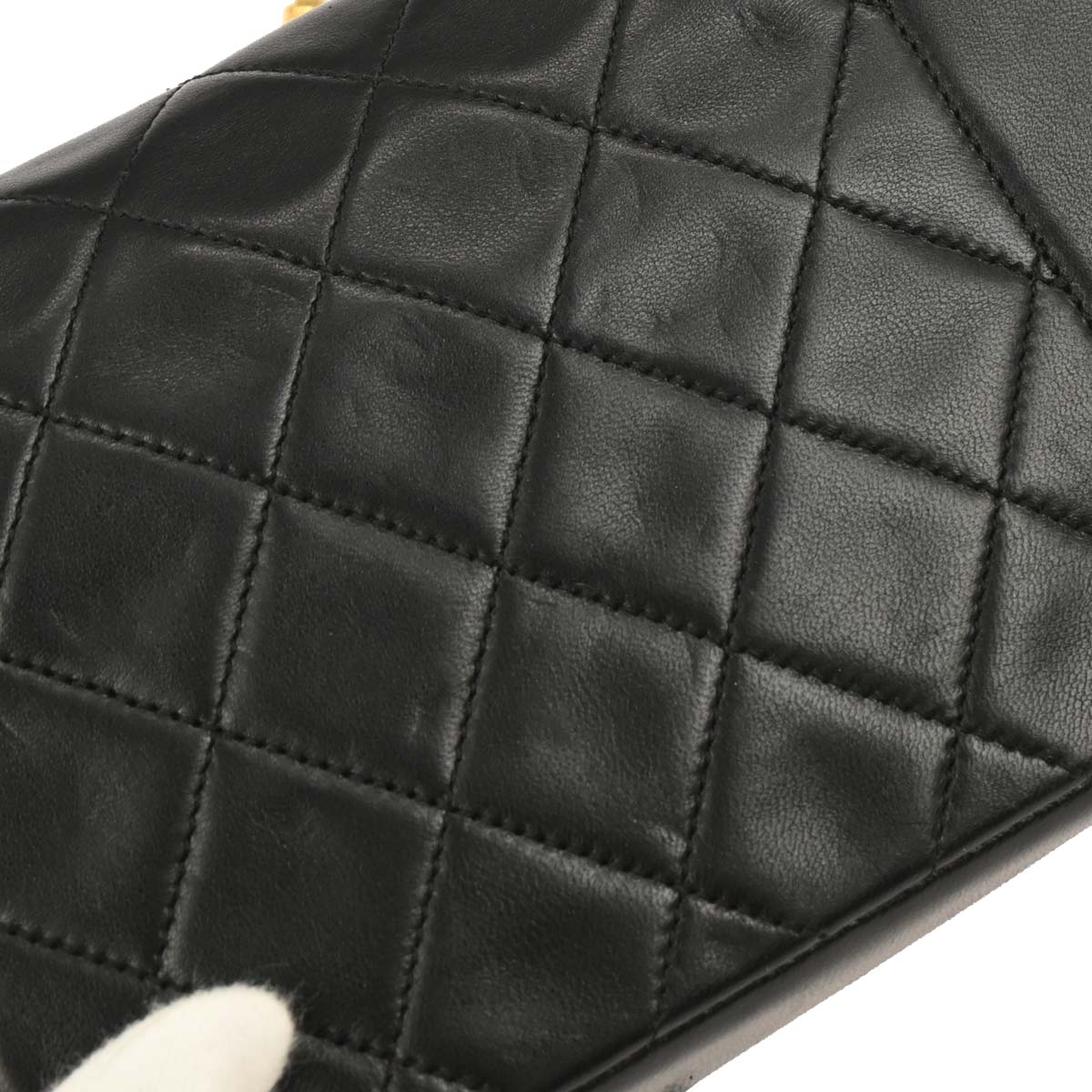 Chanel 1989-1991 Black Lambskin Single Flap Shoulder Bag
