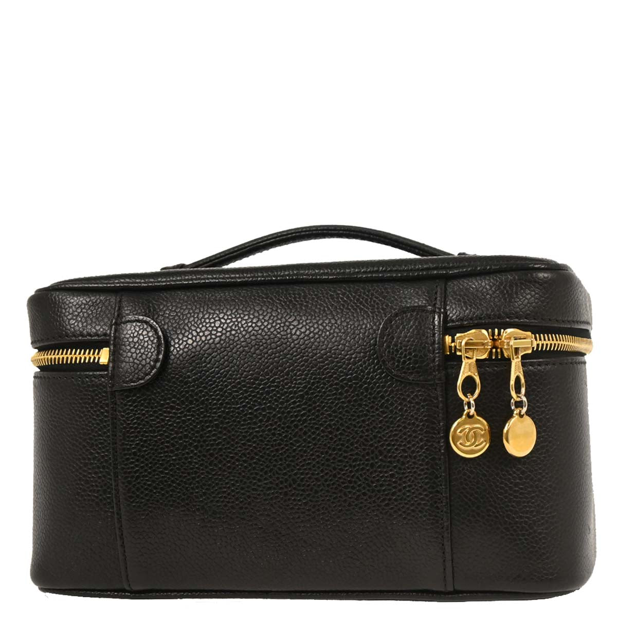 Chanel 1997-1999 Black Caviar Vanity Handbag