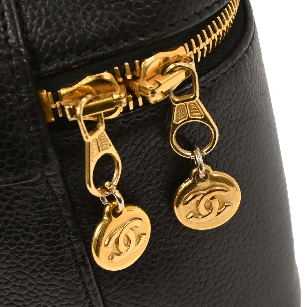 Chanel 1997-1999 Black Caviar Vanity Handbag