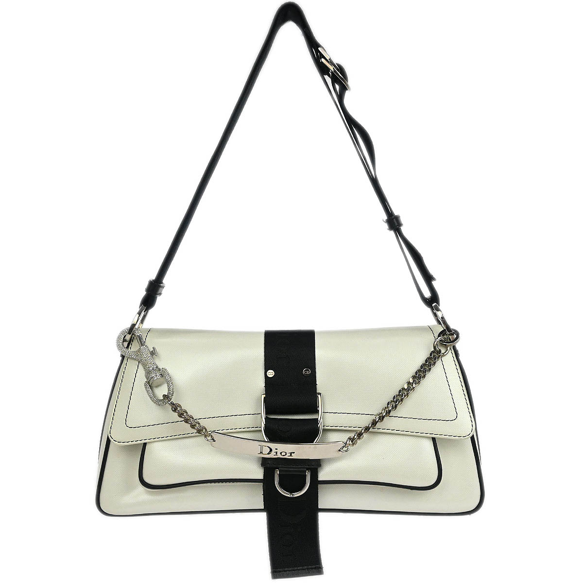 Christian Dior 2003 White Black Hardcore Shoulder Bag
