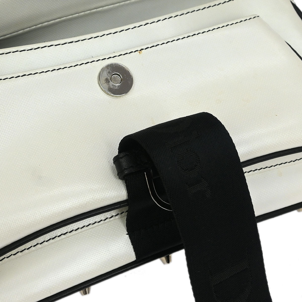 Christian Dior 2003 White Black Hardcore Shoulder Bag