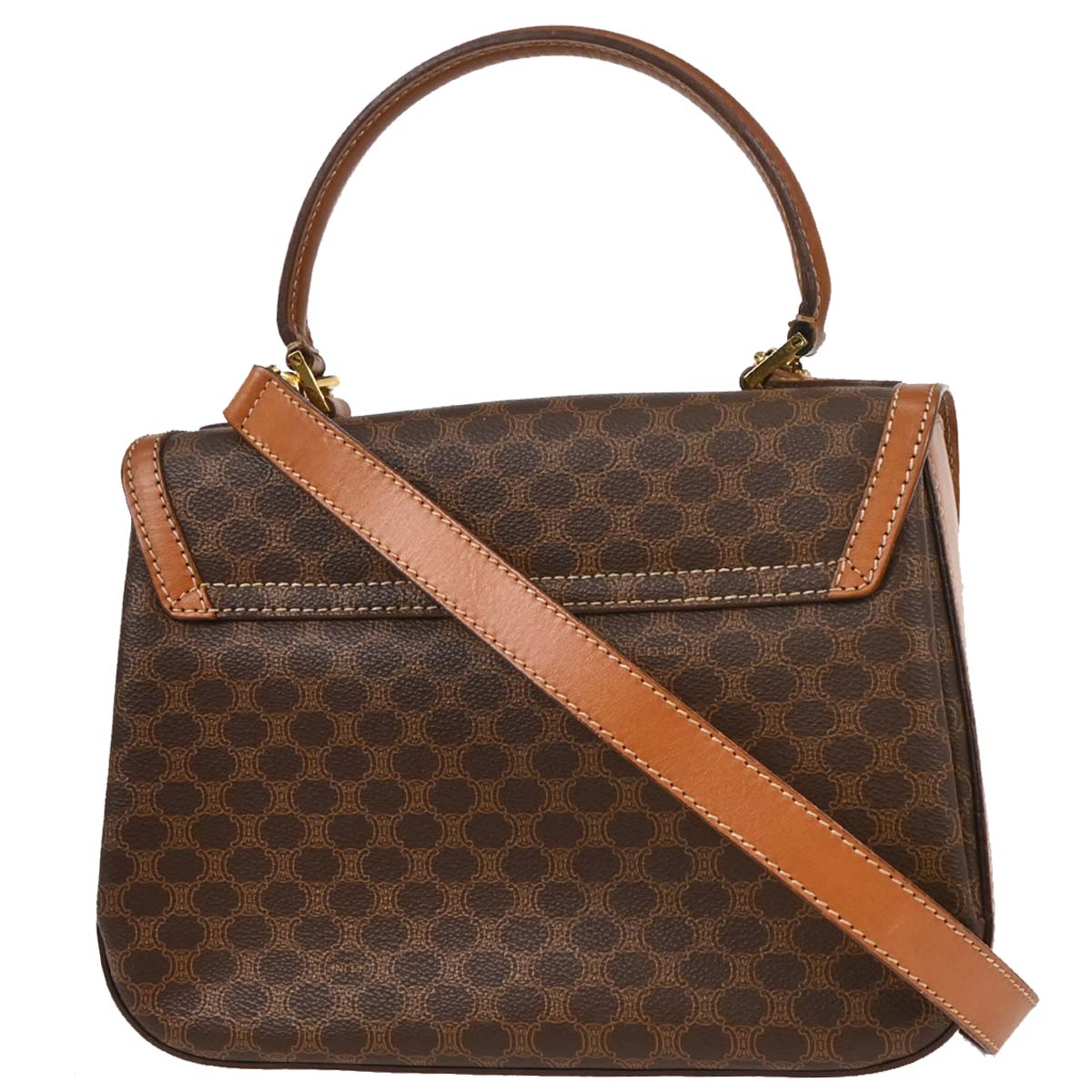Celine Brown Macadam 2way Shoulder Handbag