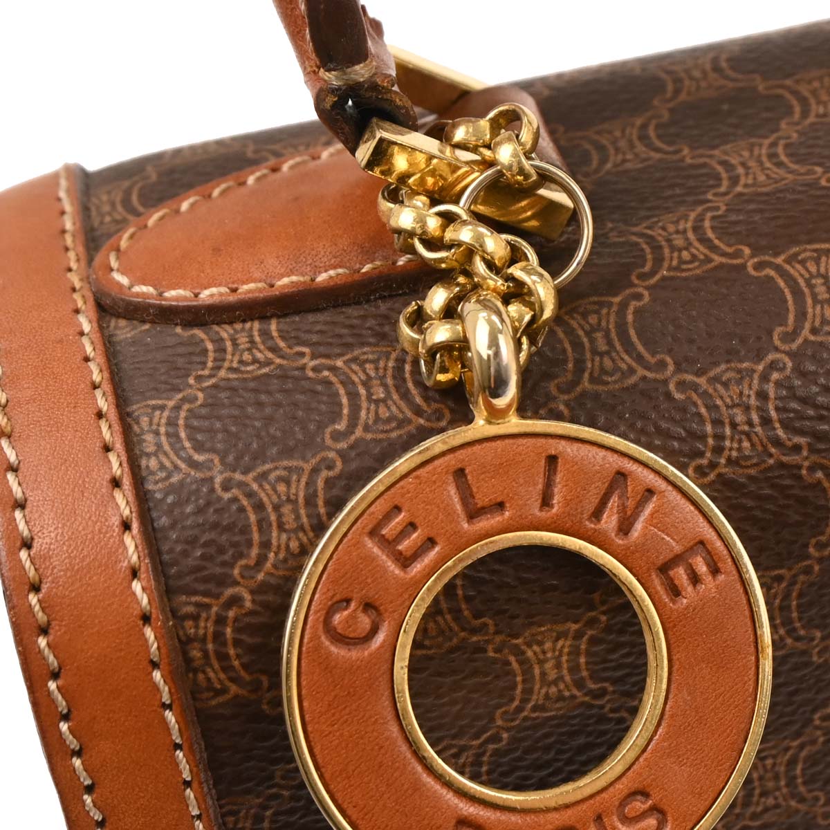 Celine Brown Macadam 2way Shoulder Handbag