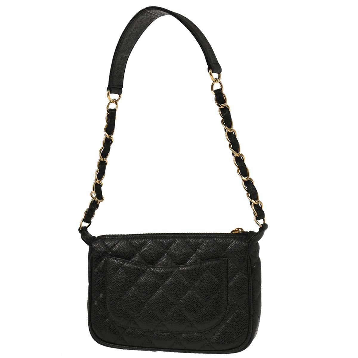 Chanel 2003-2004 Black Caviar Chain Handbag