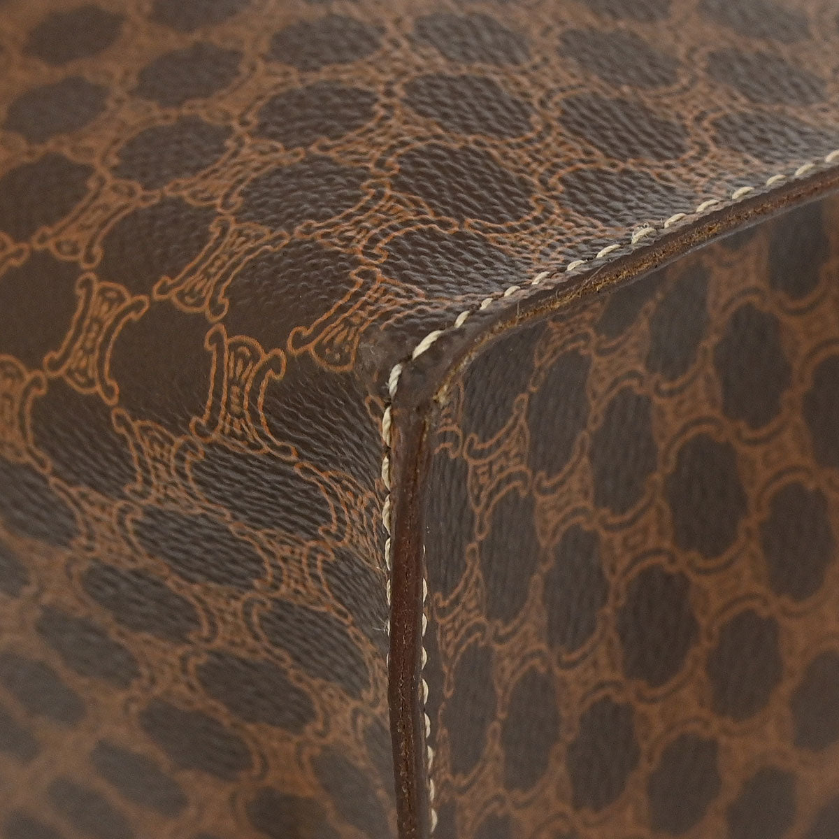 Celine Brown Macadam Shoulder Tote Bag