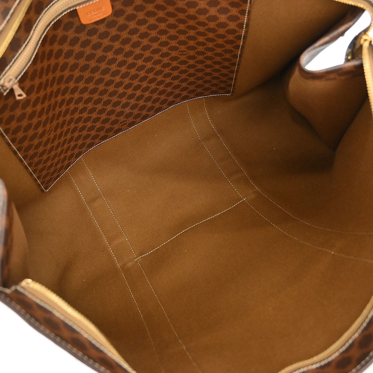 Celine Brown Macadam Shoulder Tote Bag