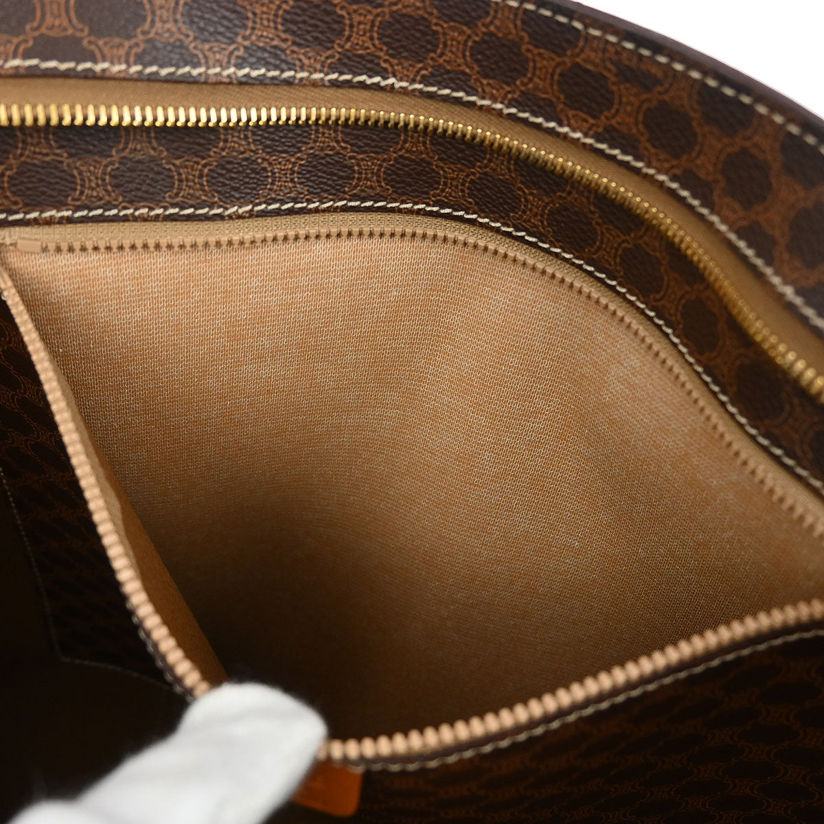 Celine Brown Macadam Shoulder Tote Bag