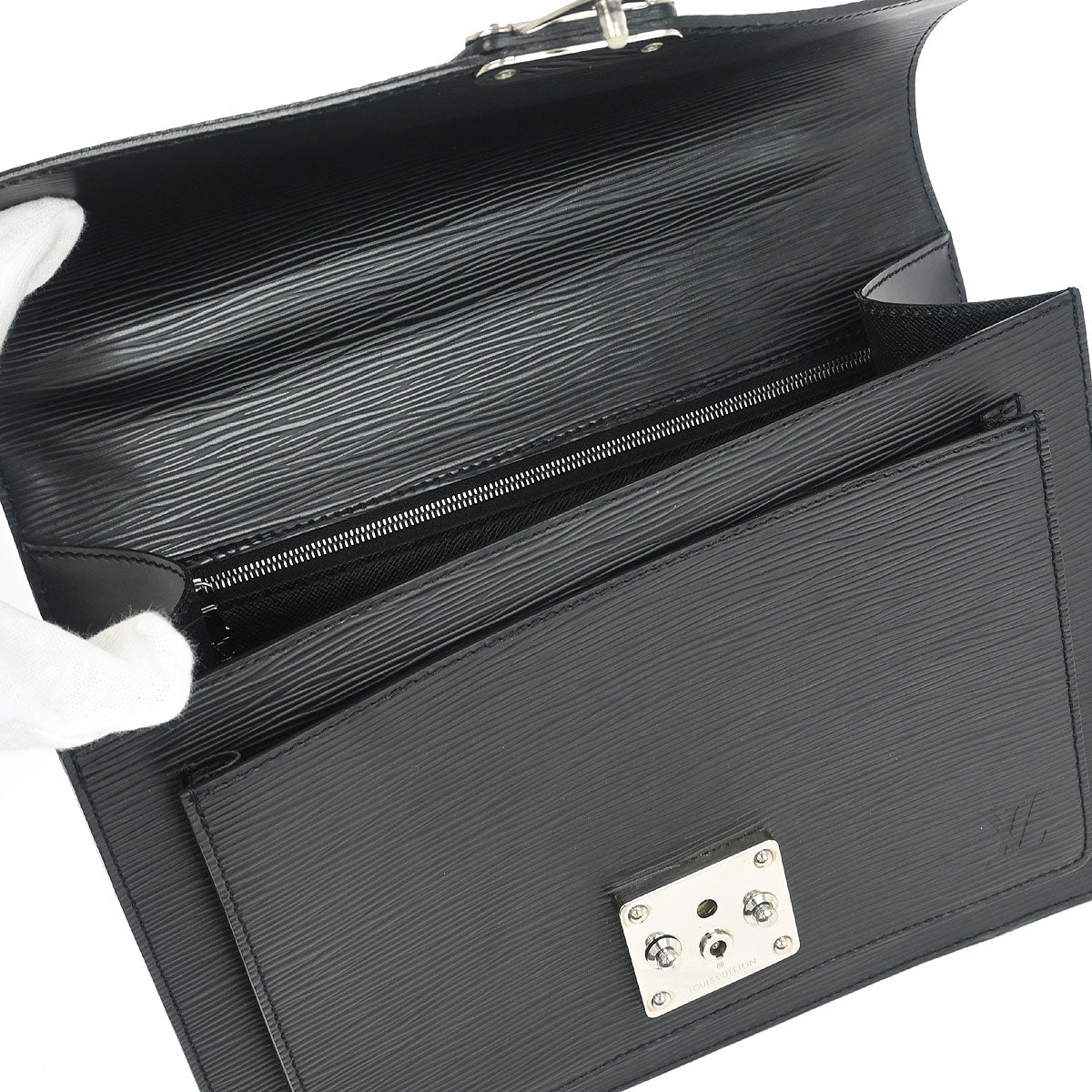 Louis Vuitton 2006 Black Epi Monceau 28 2way Handbag M52792