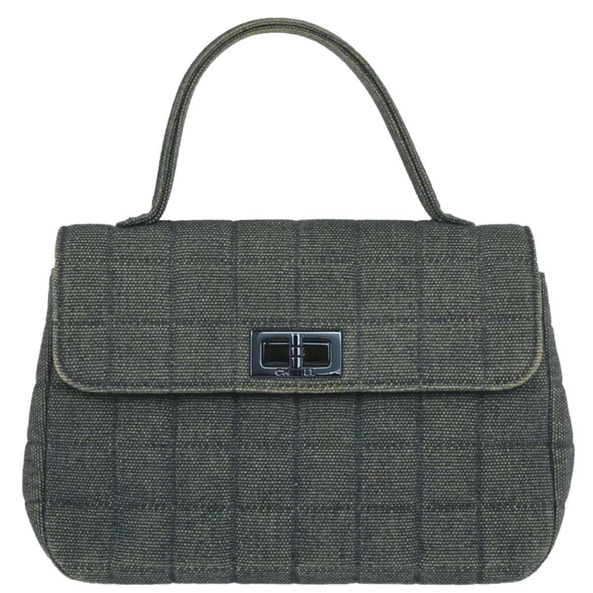 Chanel Blue Denim Top Handle Mademoiselle Lock Handbag