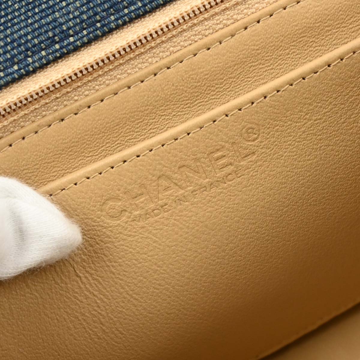 Chanel Blue Denim Top Handle Mademoiselle Lock Handbag