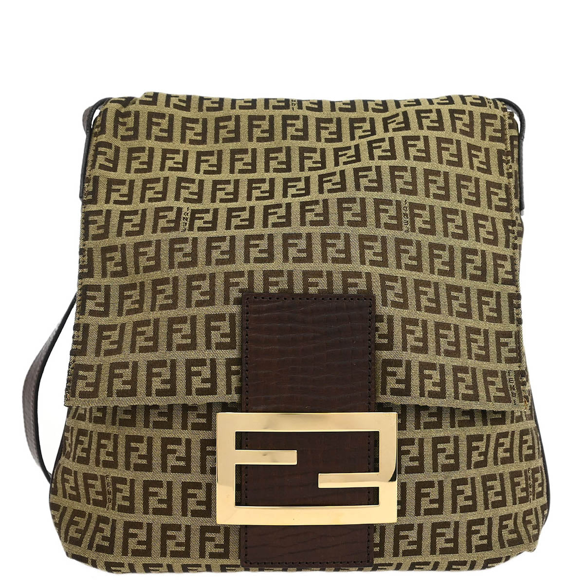 Fendi Brown Zucchino Shoulder Bag