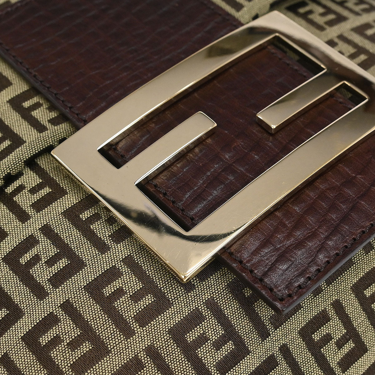 Fendi Brown Zucchino Shoulder Bag
