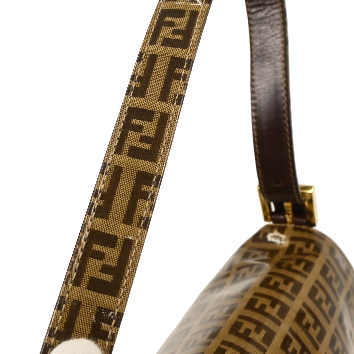 Fendi Brown PVC Zucchino Mamma Baguette Handbag
