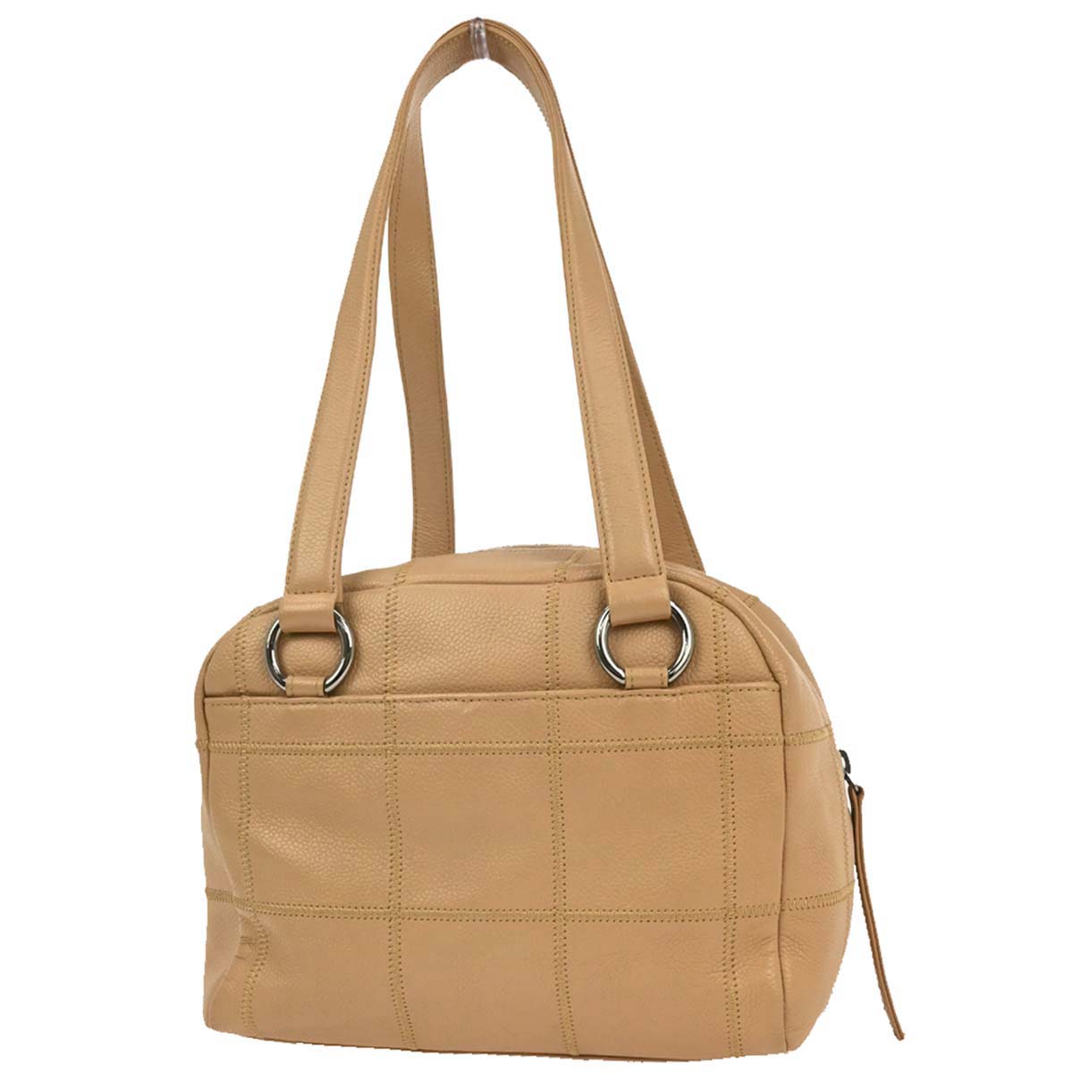 Chanel 2004-2005 Beige Caviar Wild Stitch Choco Bar Tote Handbag