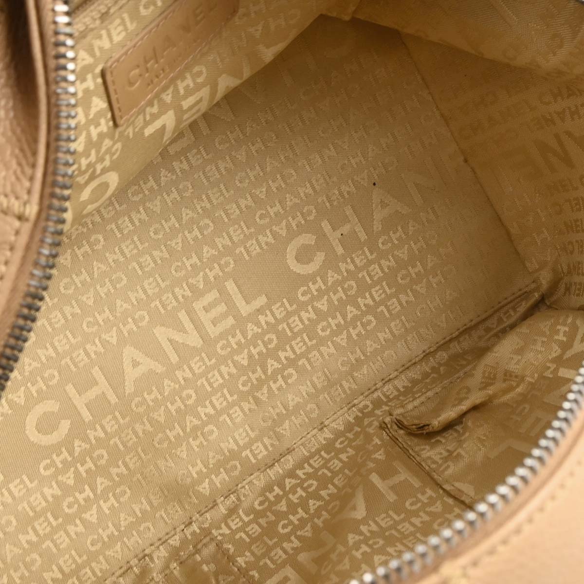 Chanel 2004-2005 Beige Caviar Wild Stitch Choco Bar Tote Handbag