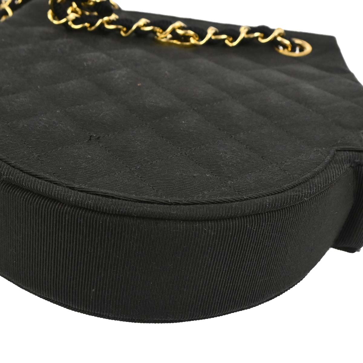 Chanel 1986-1988 Black Canvas Shoulder Bag