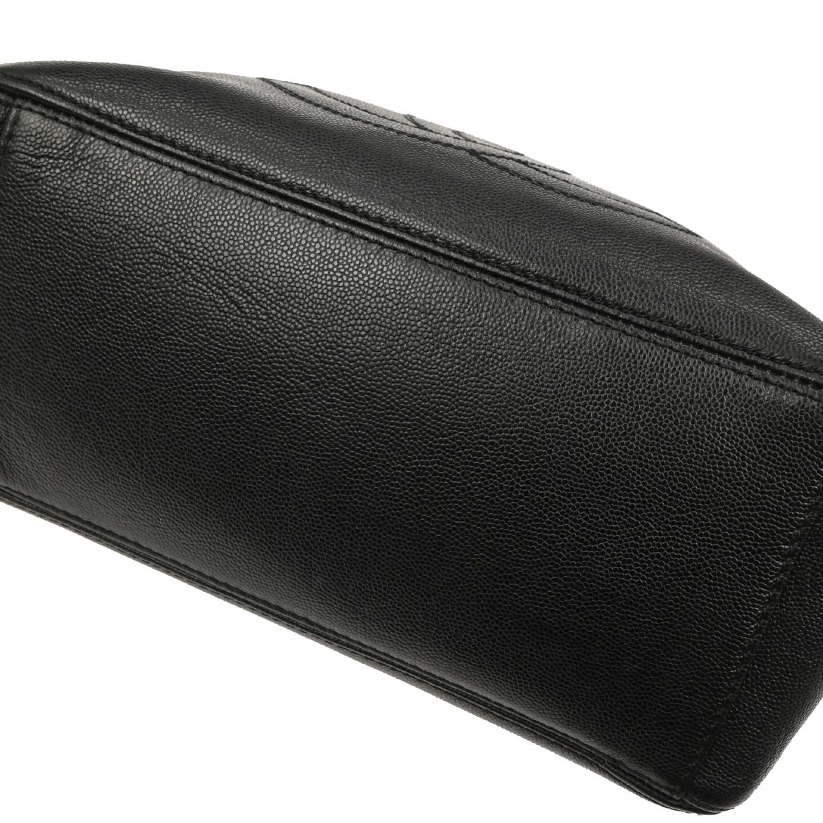 Chanel 1997-1999 Black Caviar Tote Chain Handbag