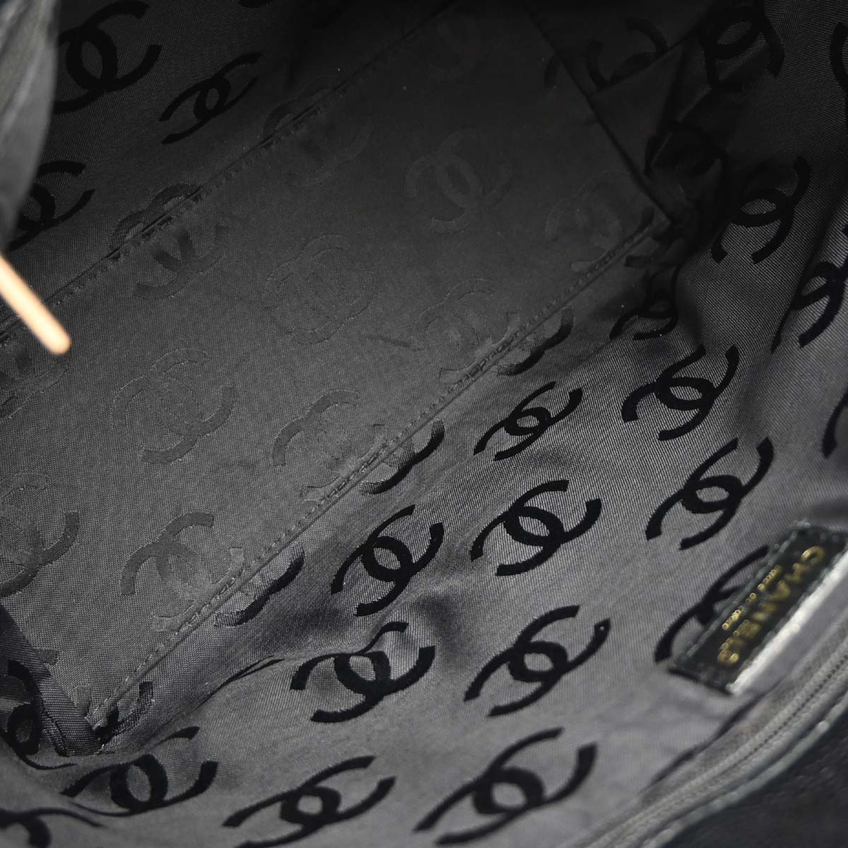 Chanel Black Caviar Drawstring Tote Handbag