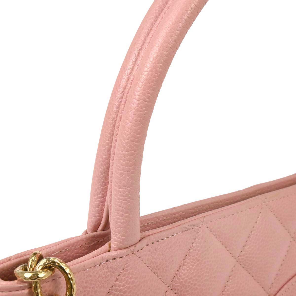 Chanel 2004-2005 Pink Caviar Medallion Tote Handbag