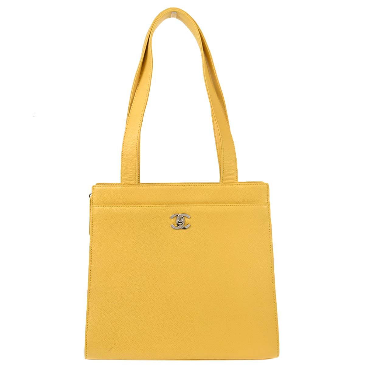 Chanel 1997-1999 Yellow Caviar Tote Handbag