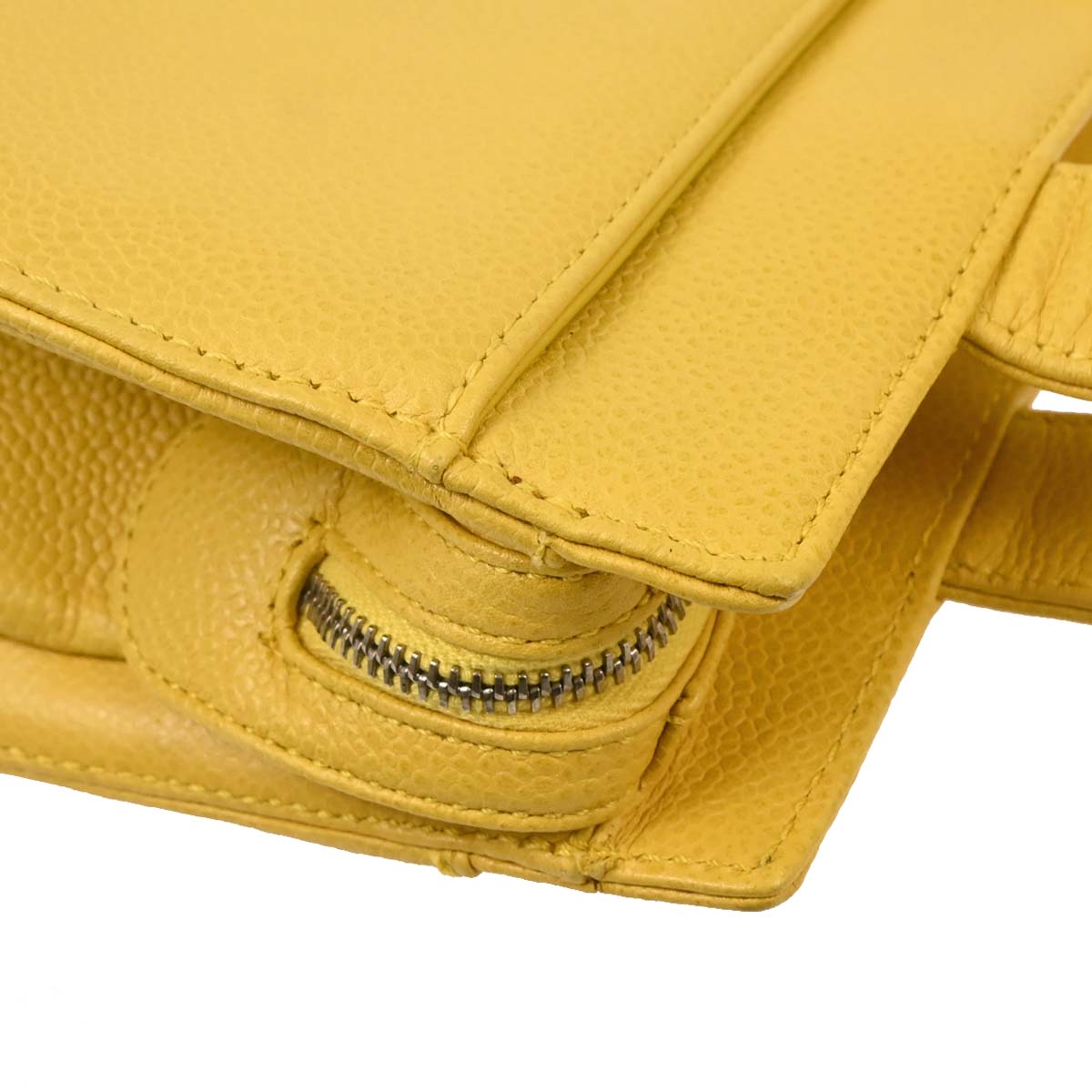 Chanel 1997-1999 Yellow Caviar Tote Handbag
